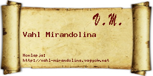 Vahl Mirandolina névjegykártya